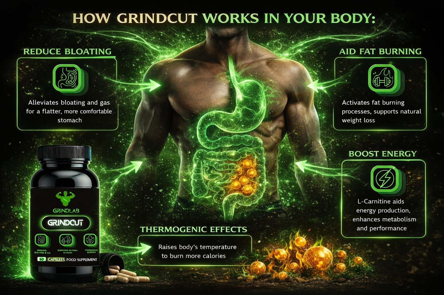GrindCut 60 Capsules - Food Supplement